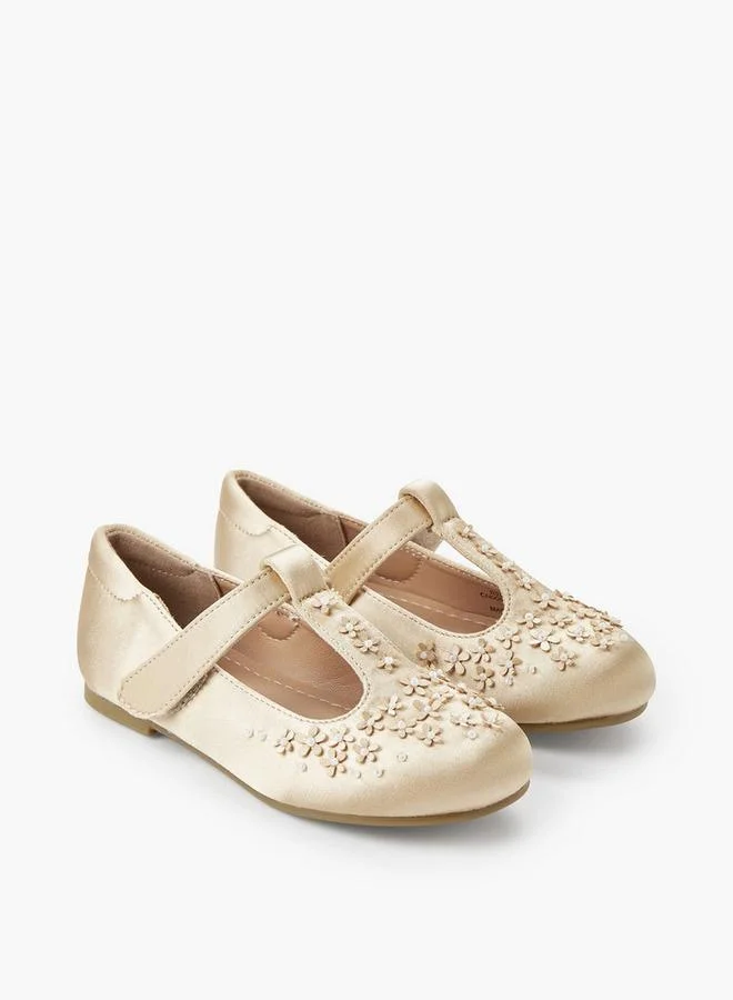 جونيورز Girls Floral Embellished Mary Jane Shoes